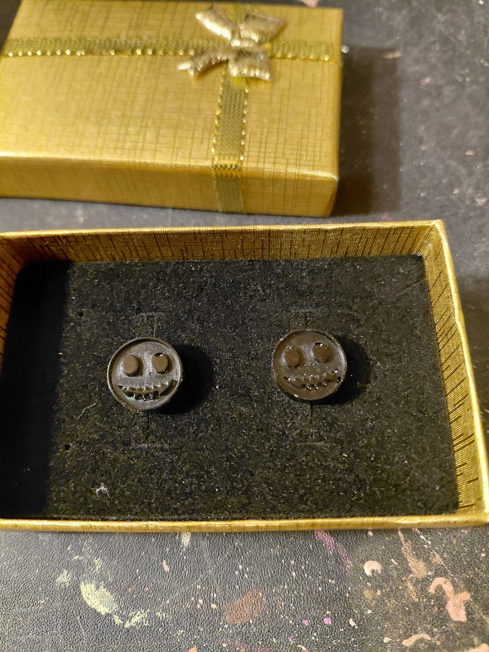 Black Skull Face Stud Earrings - Women Jewelry Earrings